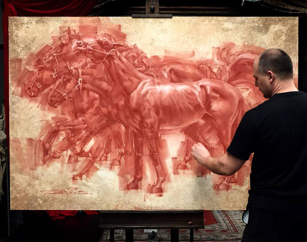 Charles Miano red chalk drawing classes